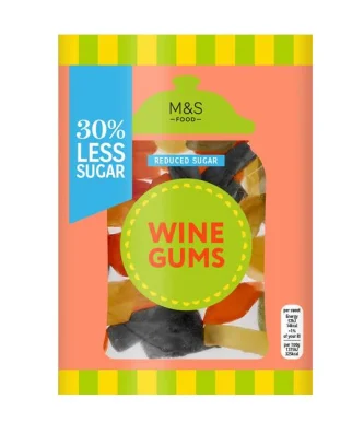 M&S 30% Reduced Sugar Wine Gums 175g