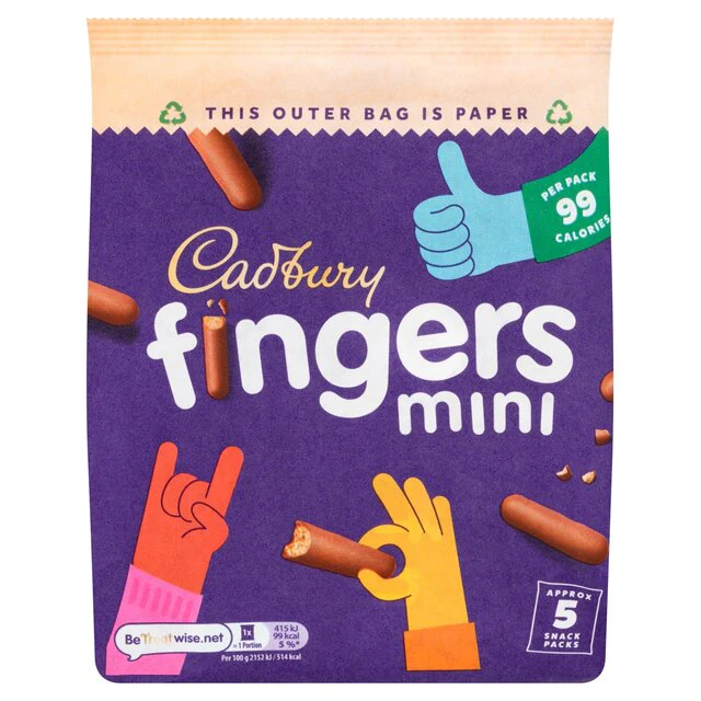 Cadbury Mini Fingers Chocolate Biscuits 5 per pack