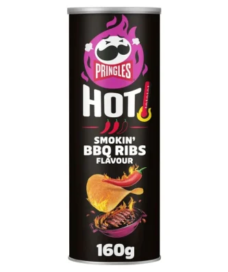 Pringles Hot Smoky BBQ Ribs Sharing Crisps 160g