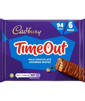 Cadbury Timeout Milk Chocolate Wafer Bar 6 per pack