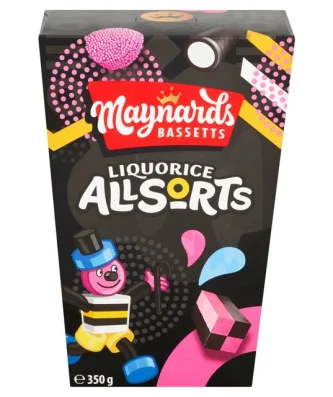 Maynards Bassetts Liquorice Allsorts Sweets Carton 350g