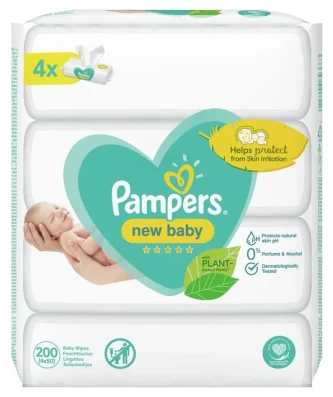 Pampers New Baby Sensitive Baby Wipes 4 x 50 per pack