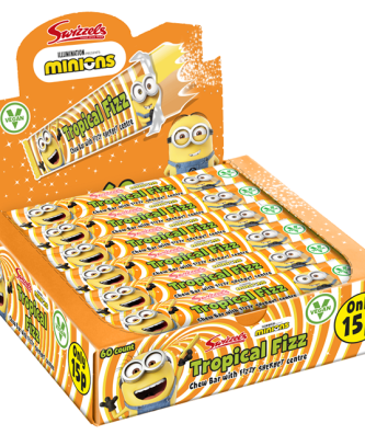 Swizzels Minions Tropical Fizz Chew Bar 18g 15p 60 Pack