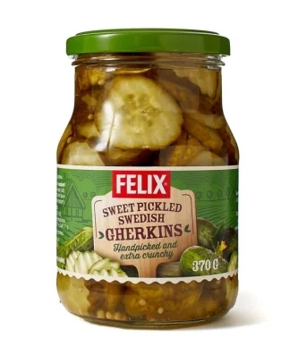 Felix Smorgasgurka Sliced Pickled Gherkins 370g