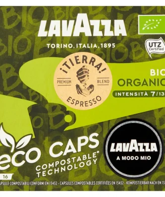 Lavazza Eco Caps Compostable Bio Organic Coffee Capsules 16 per pack