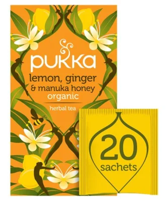 Pukka Organic Lemon & Ginger With Honey 20 Tea Bags