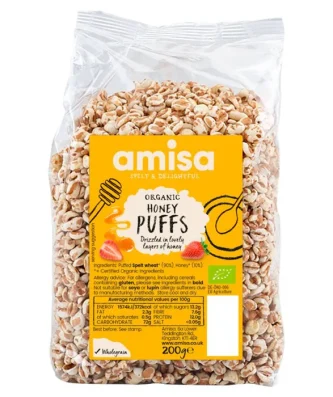 Amisa Organic Spelt Honey Puffs 200g