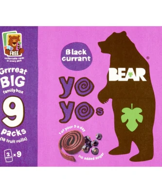 BEAR Fruit Yoyos Blackcurrant Family Pack 9 x 20g