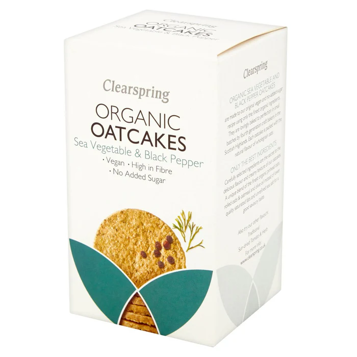 Clearspring Organic Sea Vegetable & Black Pepper Oatcakes 200g