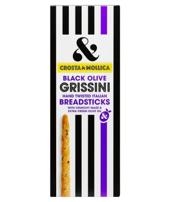 Crosta & Mollica Black Olive Grissini Breadsticks 140g