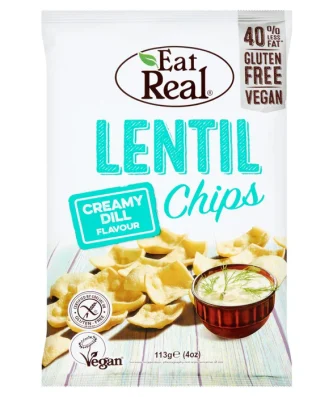 Eat Real Lentil Creamy Dill Flavoured Chips 113g