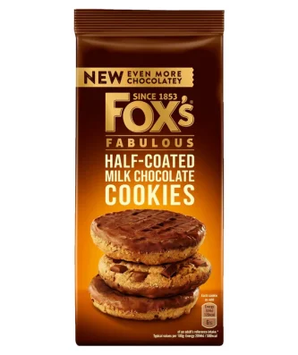 Fox's Biscuits Half Coated Milk Chocolate Cookies 175g