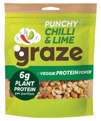 Graze Nutty Protein Power Snack Mix Punchy Chilli & Lime 120g