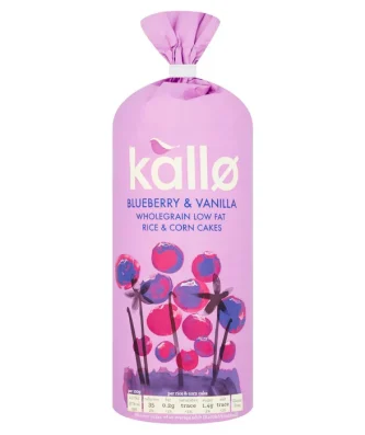 Kallo Blueberry & Vanilla Rice & Corn Cakes 120g