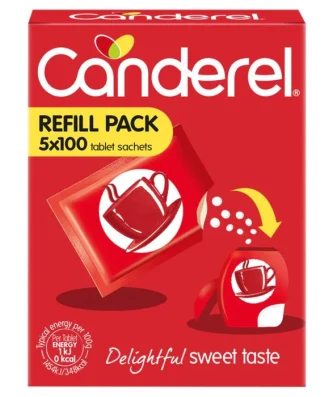 Canderel Original Low Calorie Sweetener Tablets Refill 5 x 100 per pack