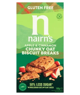 Nairn's Gluten Free Oats, Apple & Cinnamon Chunky Biscuit Breaks 160g