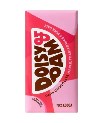 Doisy & Dam Toasted Rice & Pink Salt 70% Dark Chocolate 80g