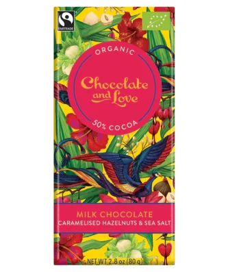 Chocolate and Love 50% Milk Chocolate Caramel & Hazelnut Bar 80g