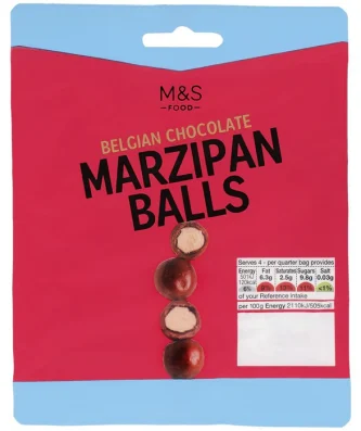 M&S Belgian Chocolate Marzipan Balls 95g
