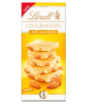 Lindt Les Grandes Almond & White Chocolate Bar 150g