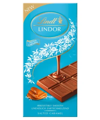 Lindt Lindor Milk Salted Caramel Chocolate Bar 100g