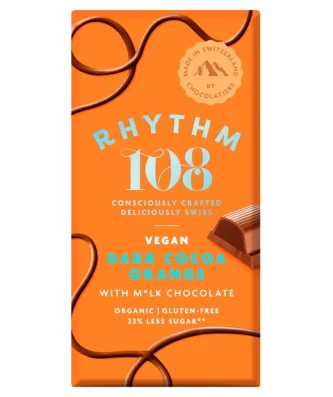 Rhythm108 Dark Chocolate Orange Filled Tablet 100g