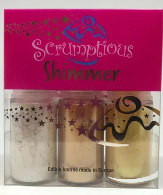 Scrumptious Lustre Dust Gold, Rose Gold, Silver 3 x 4g