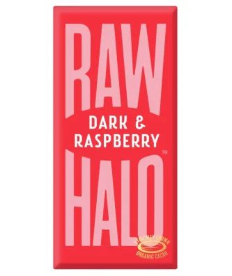 Raw Halo Vegan Dark & Raspberry Chocolate Bar 70g