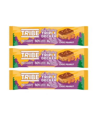 TRIBE Triple Decker Choc Peanut Butter Multipack 3 x 40g