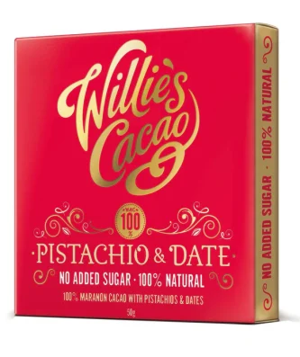 Willie's Cacao Pistachio & Date 100% 50g