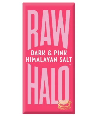 Raw Halo Vegan Dark & Pink Salt Chocolate Bar 70g