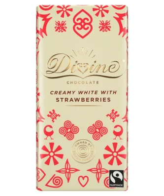 Divine White Chocolate with Strawberries 90g