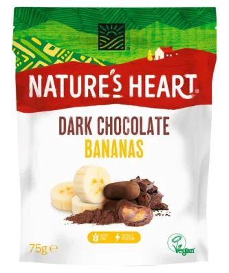 Nature's Heart Dark Chocolate Bananas 75g