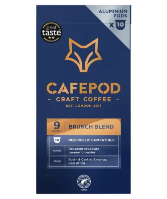 CafePod Brunch Blend Nespresso Compatible Aluminium Coffee Pods 10 per pack