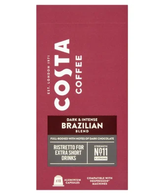 Costa Coffee Nespresso Compatible Brazilian Blend Ristretto 10 per pack