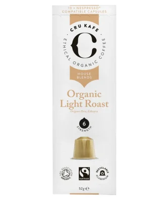 CRU Kafe Organic Light Roast Nespresso Compatible Coffee Capsules 10 per pack