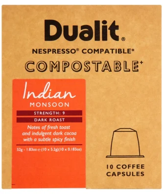 Dualit Indian Monsoon Compostable Nespresso Compatible Capsules 10 per pack