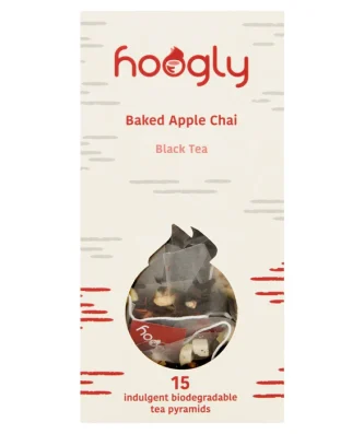 Hoogly Tea Baked Apple Chai Tea Pyramid Bags 15 per pack