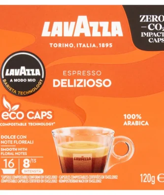 Lavazza A Modo Mio Compostable Espresso Delizioso Coffee Capsules 16 per pack