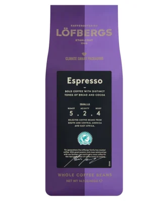 Lofbergs Espresso RFA Dark Roast Whole Coffee Bean 400g