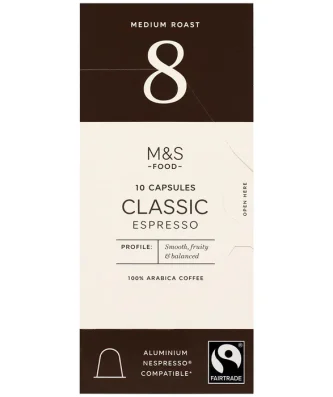 M&S Fairtrade Classic Coffee Pods 10 per pack