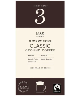 M&S Fairtrade Classic One Cup Coffee Filters 10 per pack