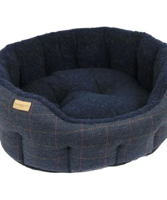 Earthbound Traditional Tweed Navy Dog Bed Small