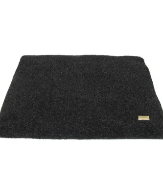 Earthbound Removable Waterproof/Sherpa Black Dog Cage Mat Small