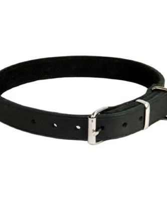 Earthbound Soft Country Leather Black Dog Collar Large (37-45cm)
