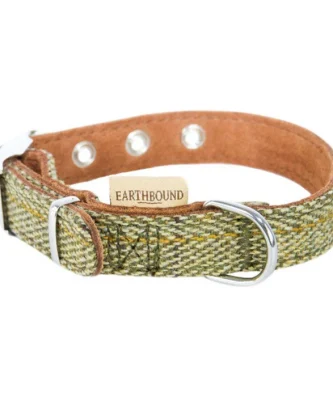 Earthbound Tweed Green Dog Collar Large (40-50cm)