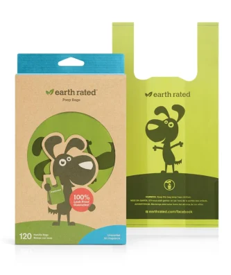 Earth Rated Poop Bags 120 Unscented Tie Handle Bags