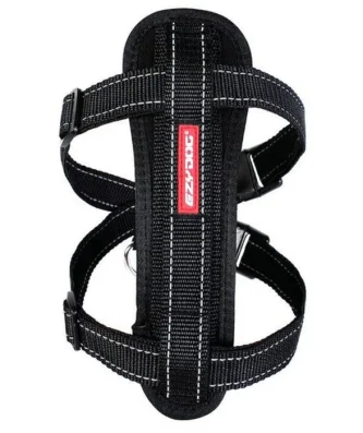 EzyDog Chest Plate Black Dog Harness Large