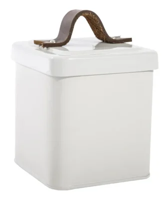 Garden Trading Pet Treat Tin with Leather Handle Chalk