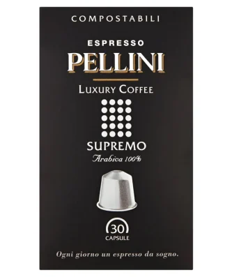 Pellini Luxury Supremo Compostable Nespresso Compatible Coffee Capsules 30 per pack